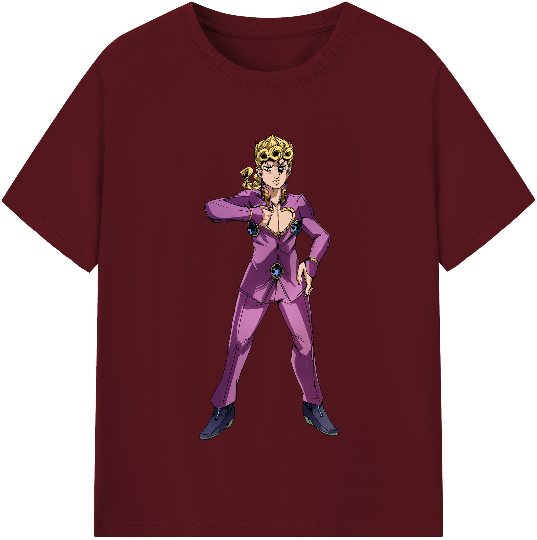 （画像用） ジョジョの奇妙な冒険 ジョルノ?ジョバァーナ JoJo's Bizarre Adventure Giorno Giovanna 綿100％半袖Tシャツ（フロントプリント）